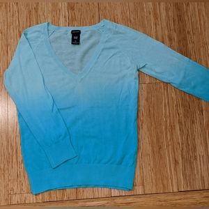 💖BOGOHO💖 GAP Aquamarine Ombre LS Stretch V Neck Sweater Women's Size XS GUC